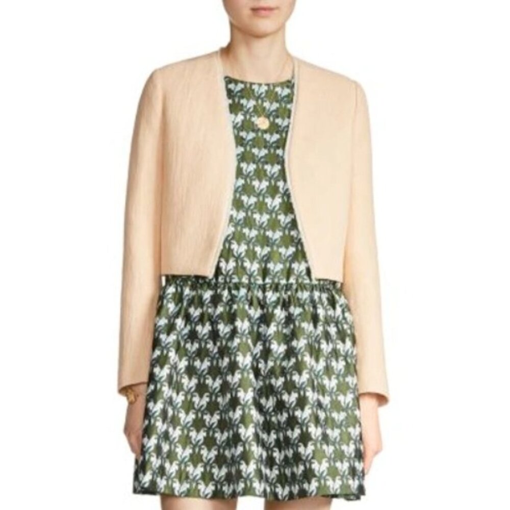 Maje Vikou Fringe-trim Jacket In Nude  (36/S/1)